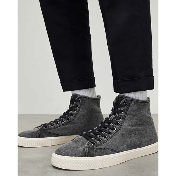 Allsaints Australia Mens Bryce Canvas High Top Sneakers Black AU75-528